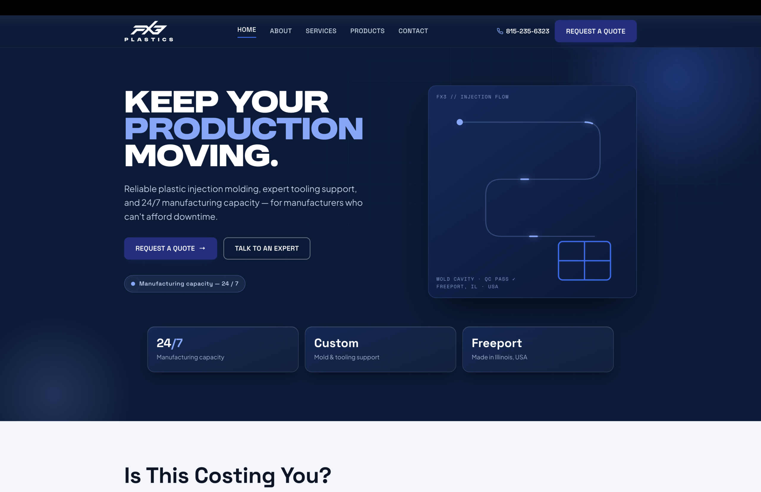 FX3 Plastics website homepage
